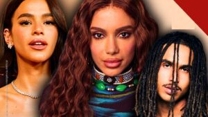 Anitta, Bruna Marquezine e Matuê não votaram: montagem com Bruna Marquezine, Anitta e Matuê, os artistas citados no boato do X