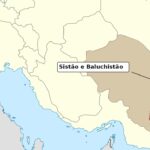 Comandante do Basij morta em emboscada: mapa do Irã destaca a província de Sistão e Baluchistão, no sudeste do país