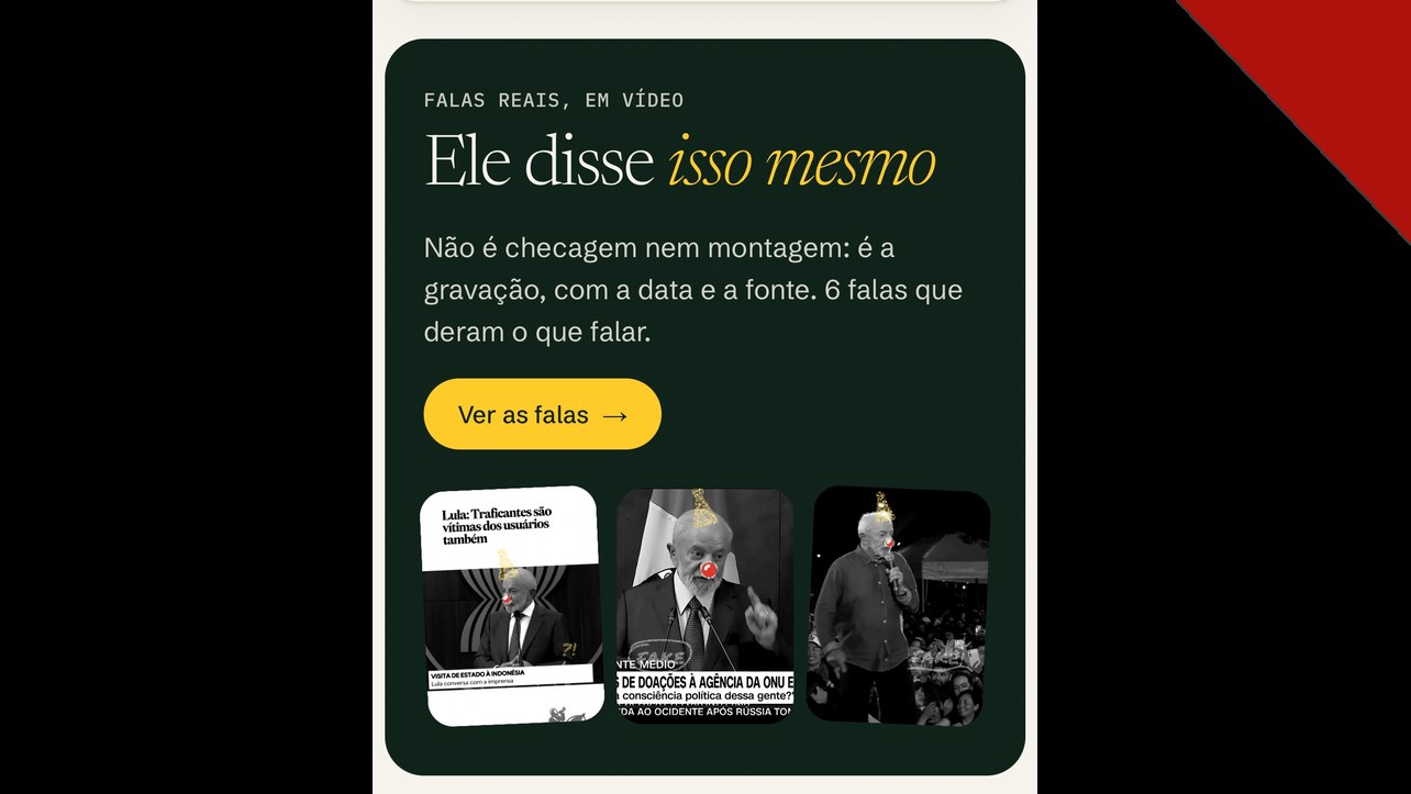 Página inicial do site Desmentindo Lula, que checa as falas do presidente no debate da Globo