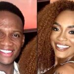 Diogo Vitório ex de Patrícia Ramos ao lado da influenciadora em foto da época do casamento, ele de camisa branca e ela de vestido branco em festa com balões