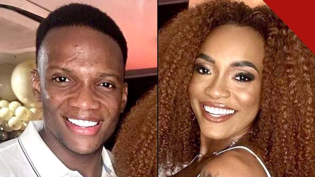 Diogo Vitório ex de Patrícia Ramos ao lado da influenciadora em foto da época do casamento, ele de camisa branca e ela de vestido branco em festa com balões