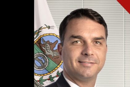 Empresários Flávio Bolsonaro: retrato oficial do senador Flávio Bolsonaro, candidato do PL à Presidência, em foto da Agência Senado