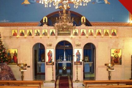 Interior de igreja ortodoxa na Jordânia, com altar e ícones, em imagem ilustrativa do ataque em igreja na Jordânia