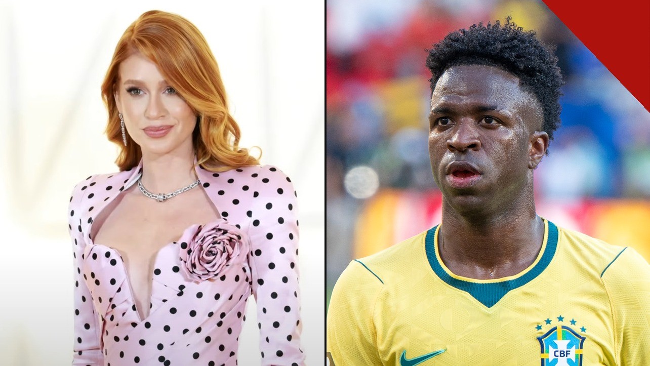 Vini Jr. e Marina Ruy Barbosa lado a lado em montagem; os dois passaram a se seguir no Instagram