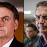 Jair Bolsonaro em 2019 e em 2025, em montagem que compara o rosto nas duas épocas, no debate sobre a suposta rinoplastia de Bolsonaro