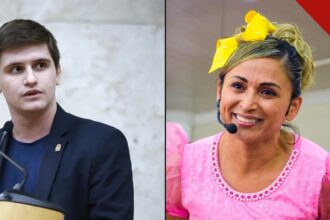 Lucas Pavanato e a missionária Tia Jô, que diz ter profetizado sobre o deputado eleito há 14 anos