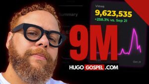 Hugo Gospel ultrapassa 9 milhões de visualizações em 30 dias, arte com os números de audiência do portal