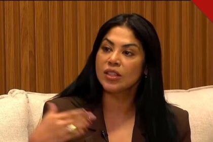 Gisele Nascimento em entrevista ao RJ2, da TV Globo, na qual falou pela primeira vez sobre a tragédia