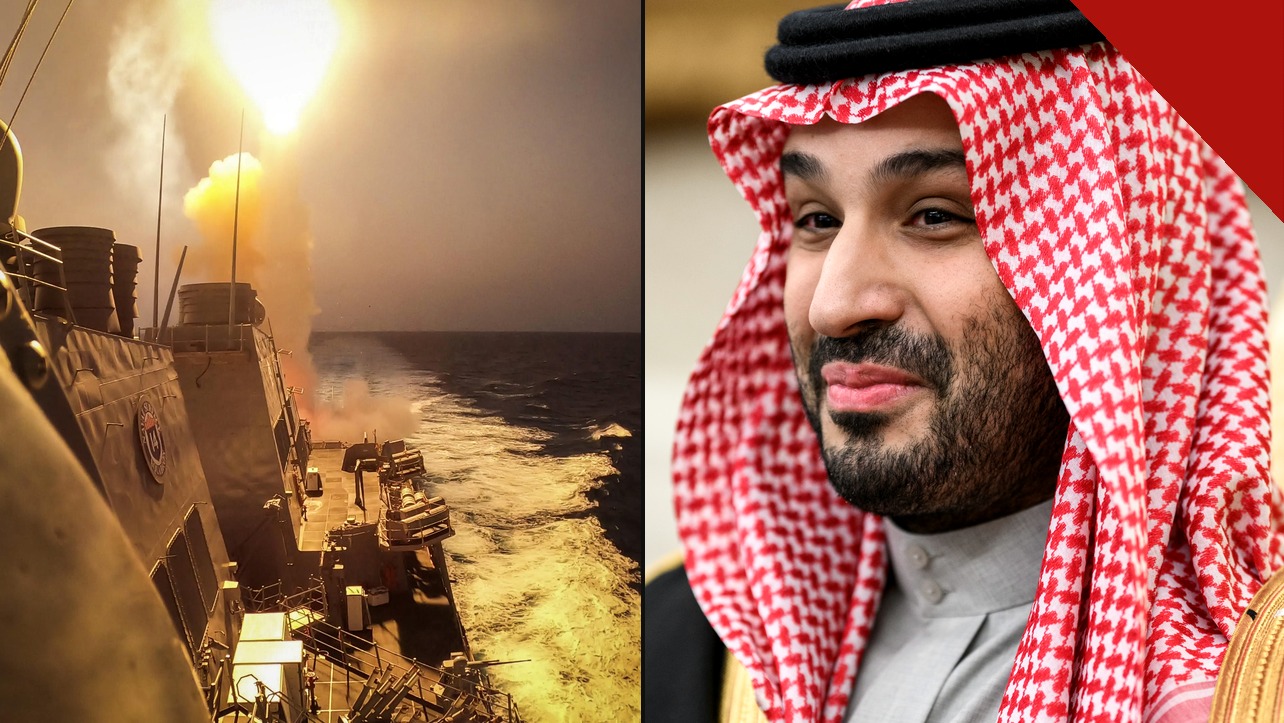 Ataques Houthi na Arábia Saudita: destróier americano lança interceptador no Mar Vermelho e o príncipe herdeiro Mohammed bin Salman