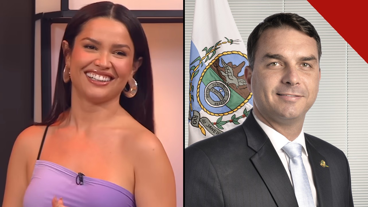 Juliette e Flávio Bolsonaro lado a lado