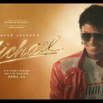Filme de Michael Jackson: arte oficial da Lionsgate com Jaafar Jackson caracterizado como o Rei do Pop