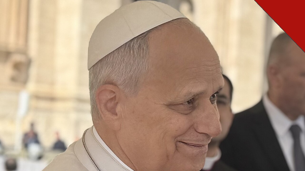 O Papa Leão XIV sorrindo durante audiência no Vaticano