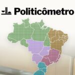 Politicômetro: mapa do Brasil colorido por regiões na tela da plataforma que mostra o que fazem os políticos eleitos