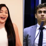 Rayssa Buq Nikolas Ferreira: a influenciadora Rayssa Buq e o deputado federal Nikolas Ferreira, autor do vídeo que recebeu a curtida lida como apoio a Flávio Bolsonaro