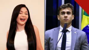 Rayssa Buq Nikolas Ferreira: a influenciadora Rayssa Buq e o deputado federal Nikolas Ferreira, autor do vídeo que recebeu a curtida lida como apoio a Flávio Bolsonaro