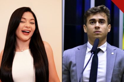 Rayssa Buq Nikolas Ferreira: a influenciadora Rayssa Buq e o deputado federal Nikolas Ferreira, autor do vídeo que recebeu a curtida lida como apoio a Flávio Bolsonaro