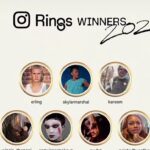 Vencedores do Instagram Rings 2026 exibidos nos anéis dourados oficiais do prêmio