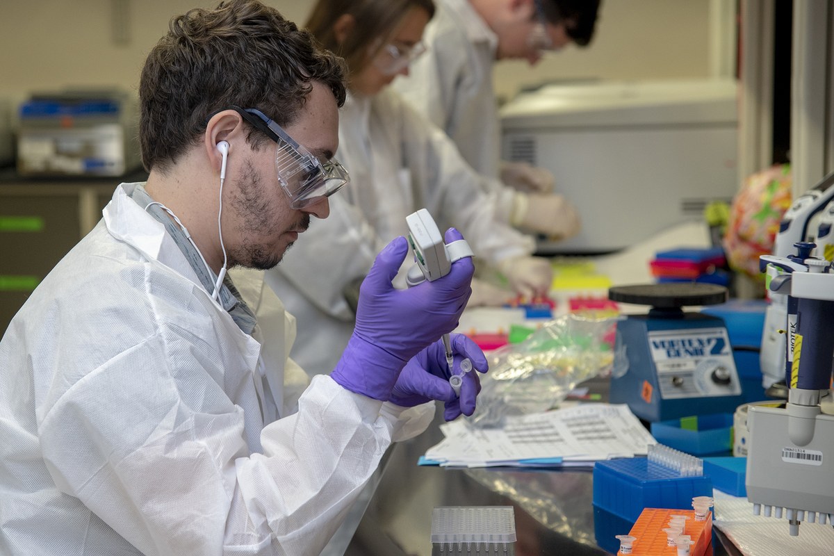 DNA confirma nova vítima de Ted Bundy após 52 anos com exame em evidências preservadas desde 1974, e a imagem mostra analistas em um laboratório de identificação por DNA, em foto ilustrativa de arquivo