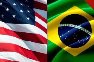 Bandeiras dos Estados Unidos e do Brasil | Reprodução | Internet