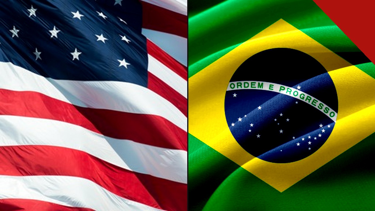 Bandeiras dos Estados Unidos e do Brasil | Reprodução | Internet