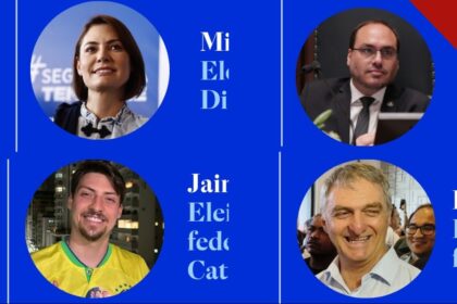 Michelle, Carlos, Jair Renan e Renato Bolsonaro | Reprodução | Instagram @estadao | Internet