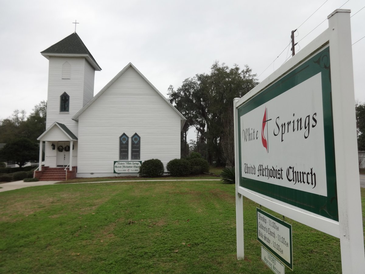 Igreja metodista em White Springs, na Flórida, em registro de templo cristão no estado americano