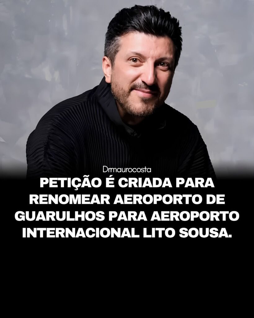 Print da publicação de Mauro Costa no Instagram pedindo que o Aeroporto de Guarulhos receba o nome de Lito Sousa