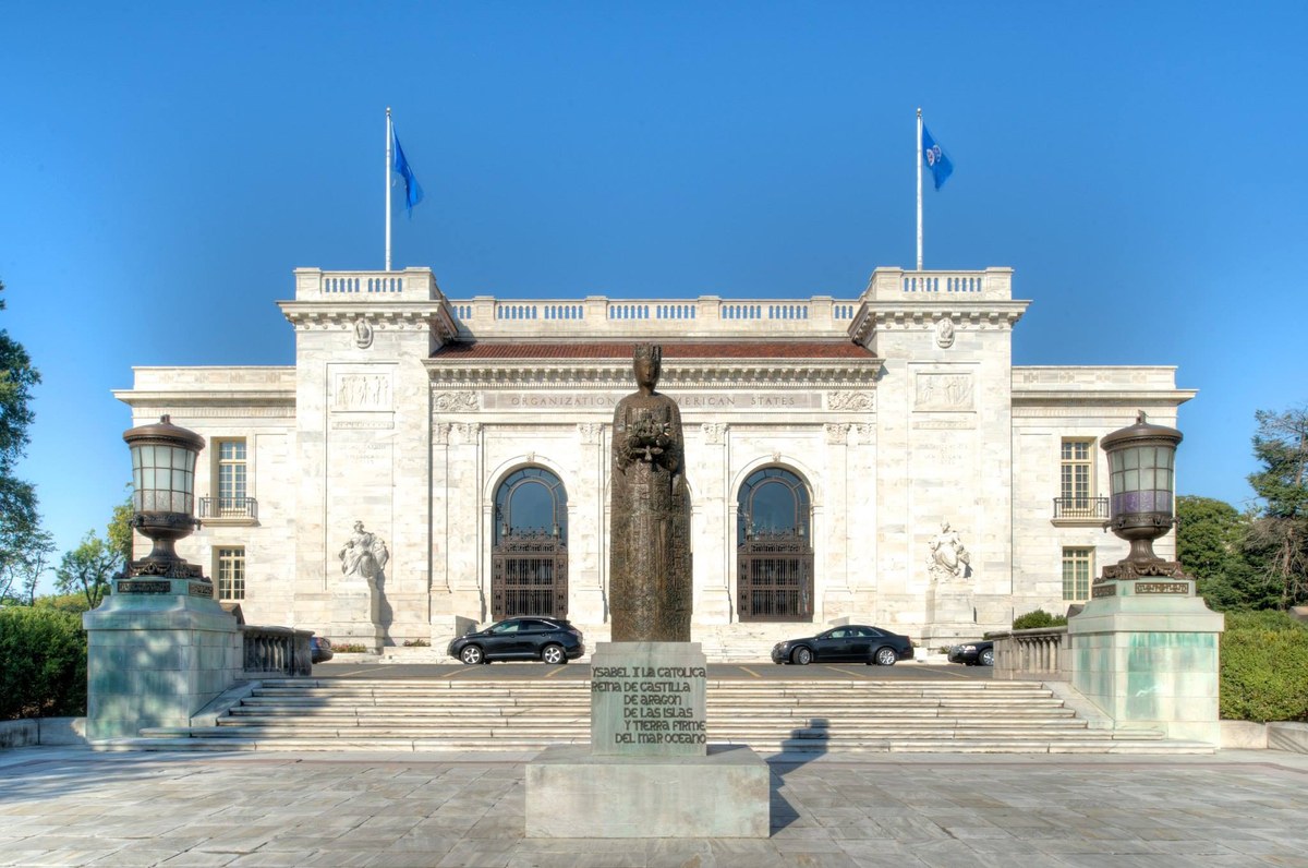 missão da OEA reconhece resultado da eleição no Brasil, e a imagem mostra o edifício Pan-Americano, sede da Organização dos Estados Americanos em Washington, em foto de arquivo