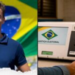 Nikolas Ferreira diante da bandeira do Brasil e urna eletrônica | Reprodução | Instagram @brasilparalelo | Internet
