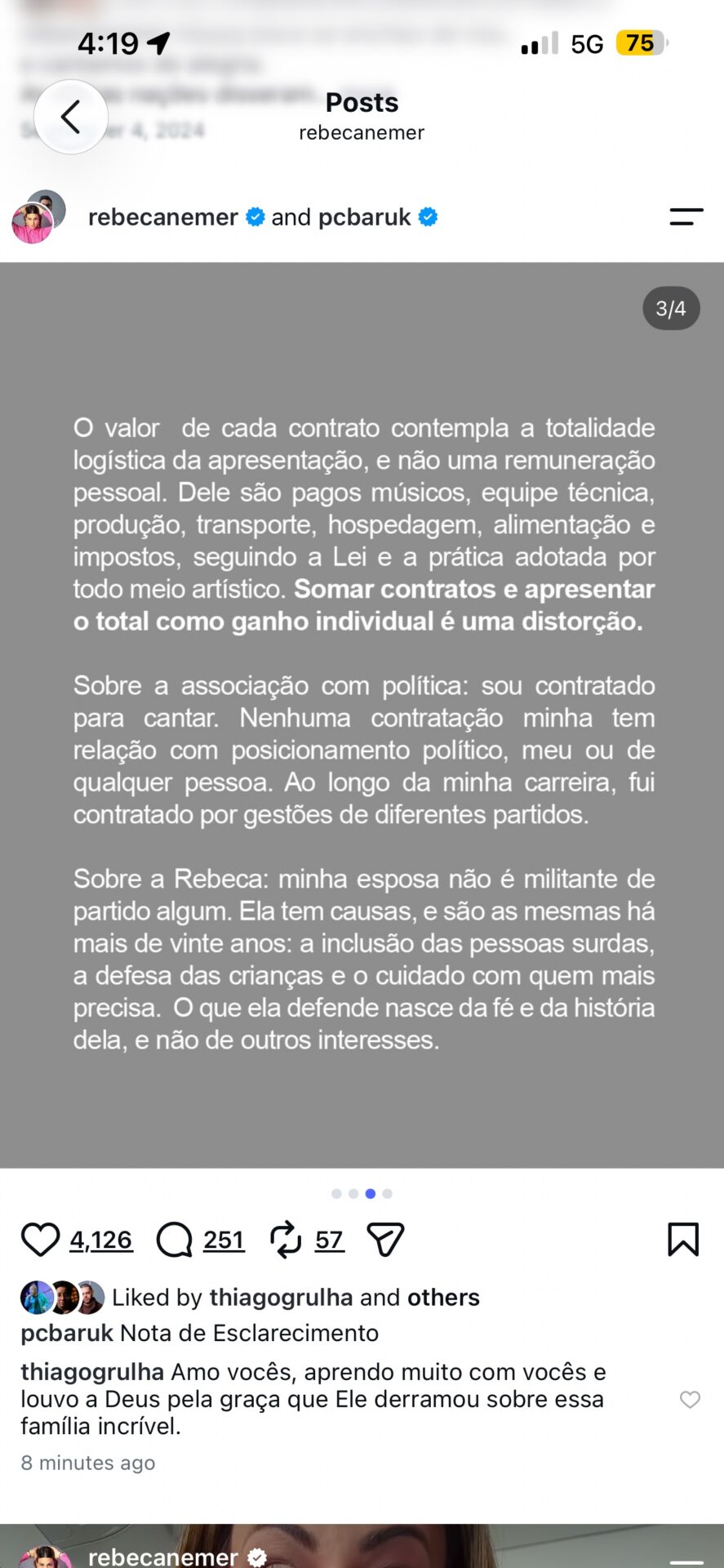 Slide da Nota de Esclarecimento explicando como funcionam os contratos com prefeituras