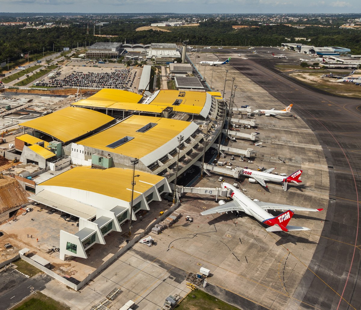 Operação Gatekeeper prende suspeitos em Manaus: vista aérea do Aeroporto Internacional Eduardo Gomes, em Manaus, local onde o grupo é suspeito de embarcar drogas em voos comerciais