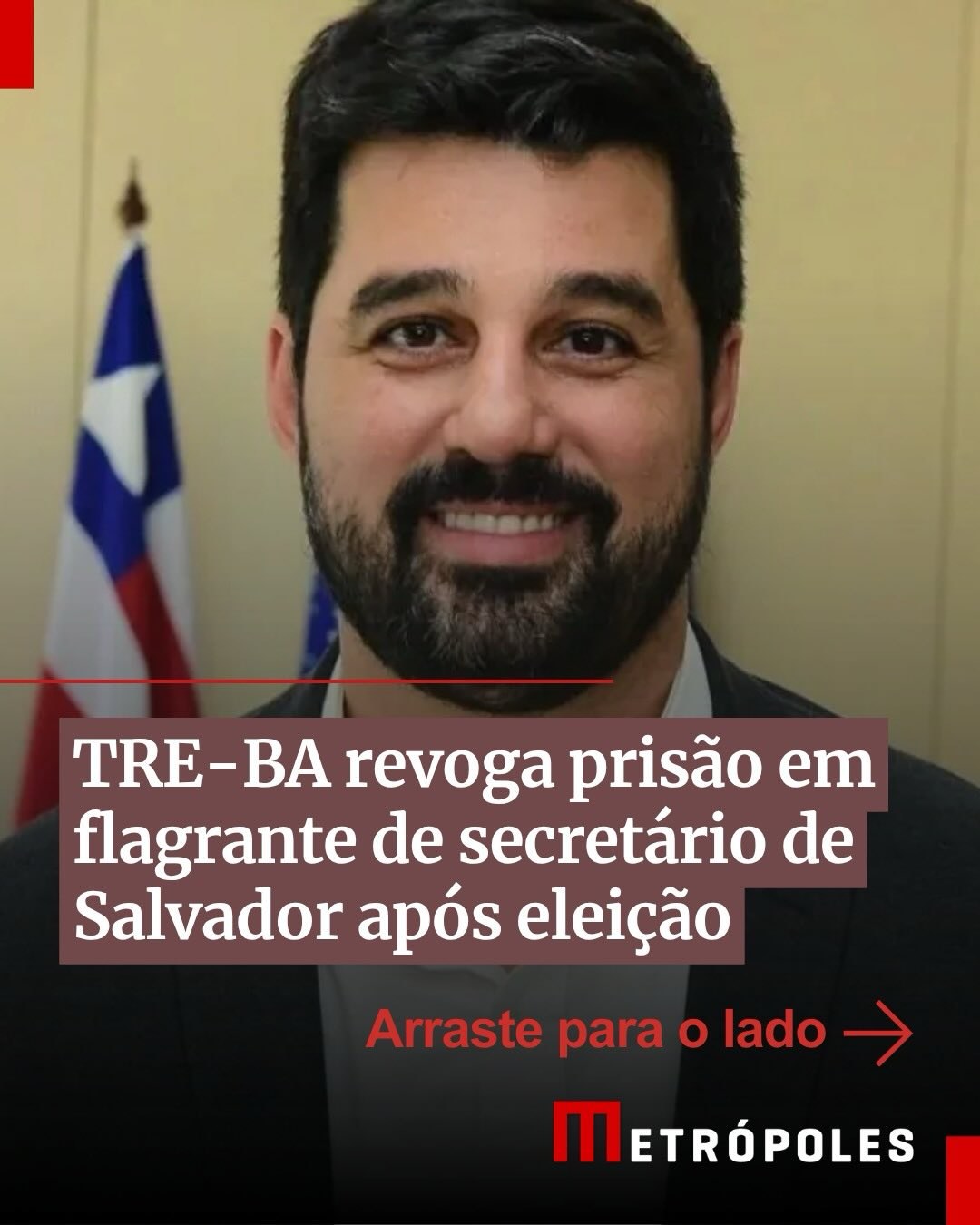 Card do Metrópoles com a foto de Pablo Souza e a manchete sobre a revogação da prisão