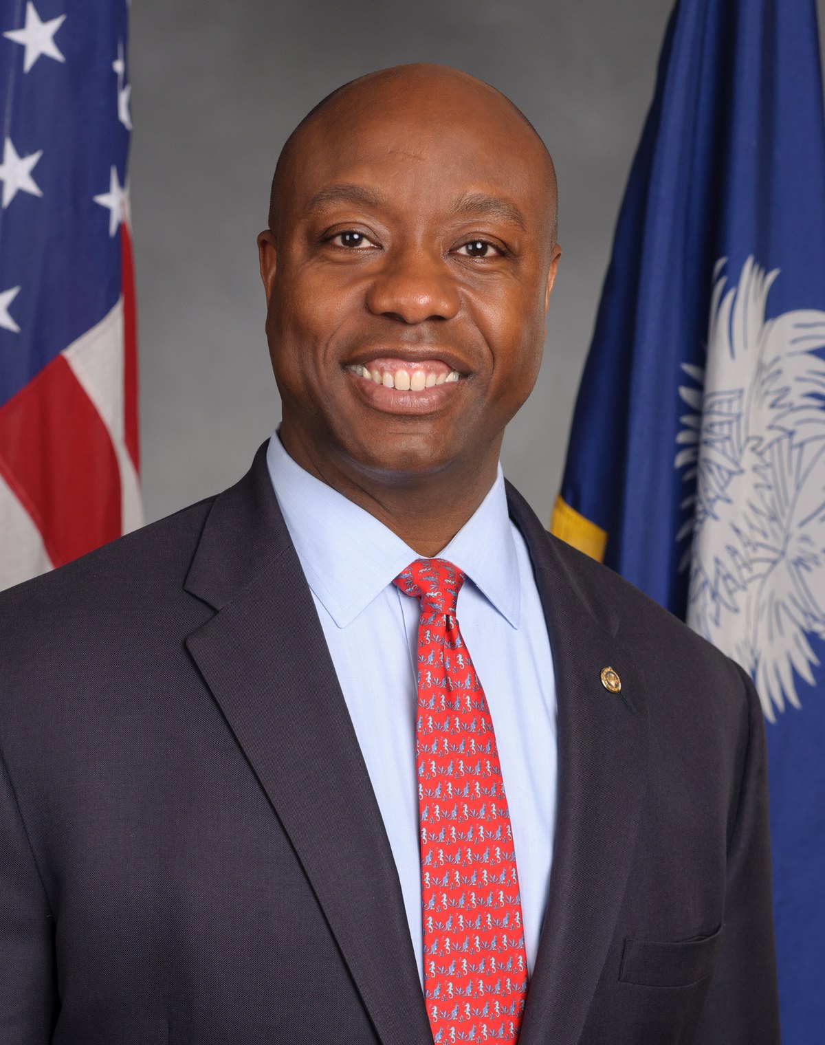 Tim Scott chama democratas de força sombria em discurso de campanha, e a imagem mostra o retrato oficial do senador Tim Scott no Congresso dos Estados Unidos
